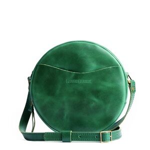 Portland Leather Green Circle Bag (Small)